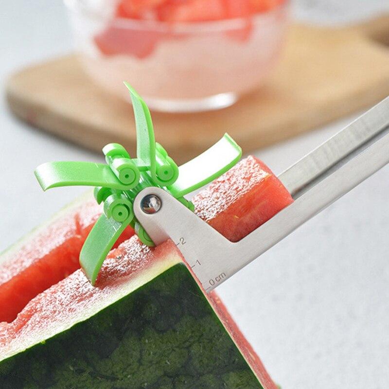 1PC Acciaio inossidabile Anguria Cutter Windmill Forma Design Affettatrice Cutter Gadget da cucina Insalata Frutta Affettatrice Cutter Strumento