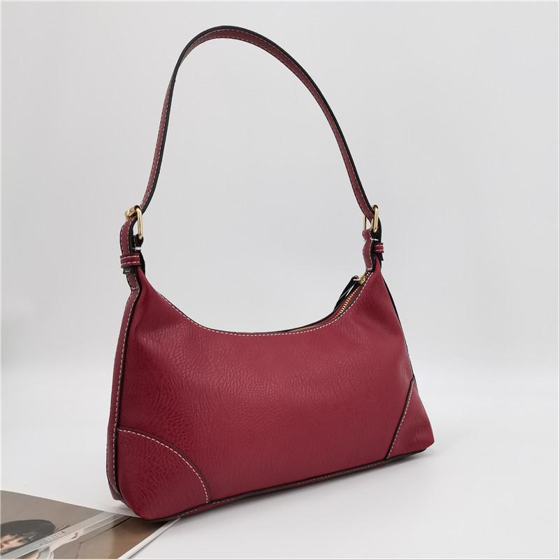 IELGY Shoulder Armpit Bag All-Match Portable Soft Leather Baguette Bag