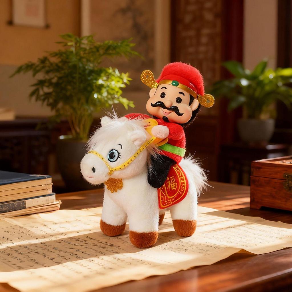 Year Horse God of Wealth Toy Ornament Adorable Collectible Soft