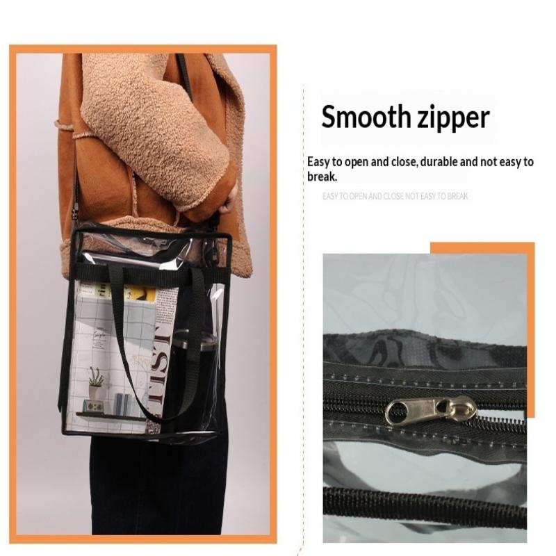 Sac Fourre-tout Transparent Imperméable pour Femme Mode Transparent Approuvé pour les Stades Sac à Main pour Événements Sportifs Concerts Voyages