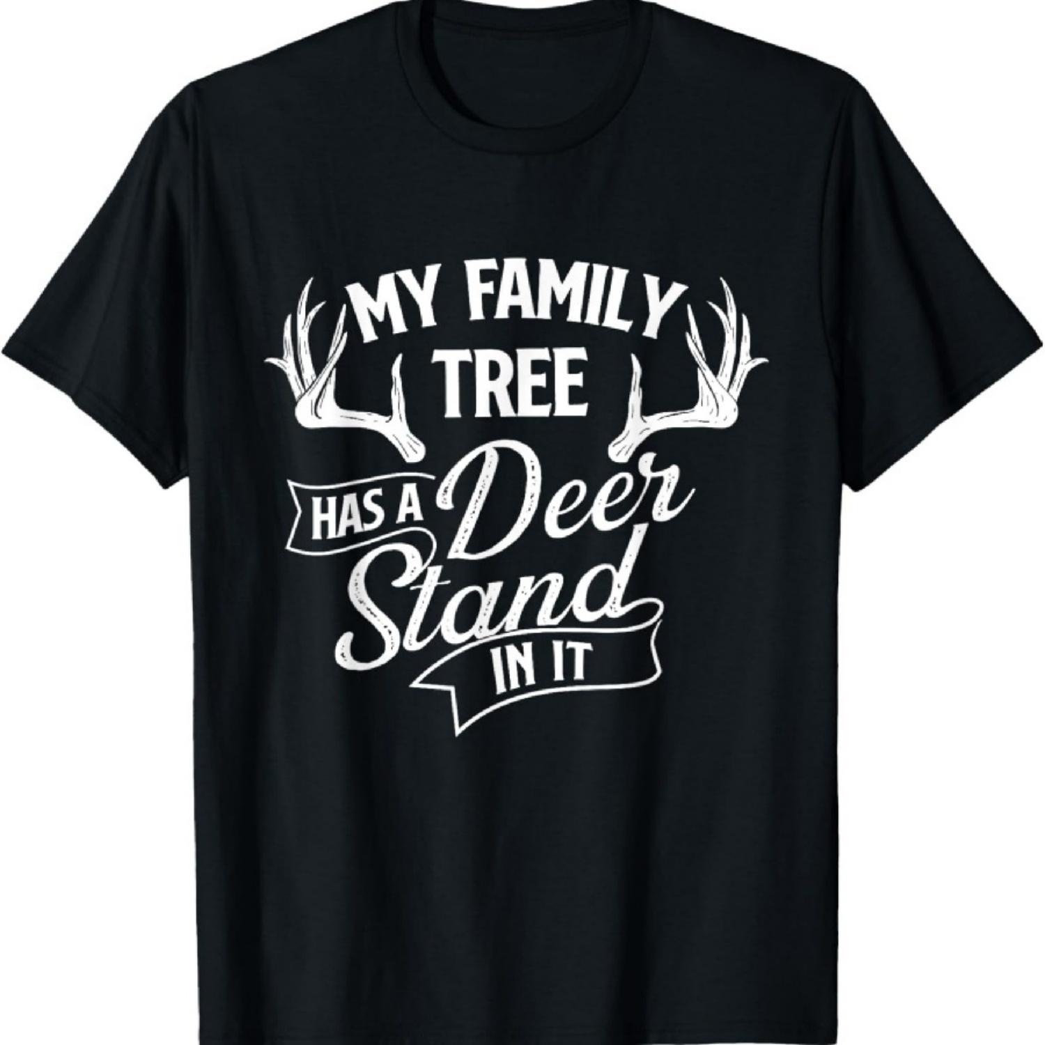 

На моем генеалогическом древе есть лабаз для охоты на оленей - футболка для любителя рогатых животных XXXXXL чёрный