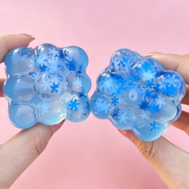 Squishy Maltose Snowflake Cubes Fidget Toy Soft Slow Rising Cubic Maltose Squeeze Toy Fun Anti-Stress Sensory Toy Christmas Toys