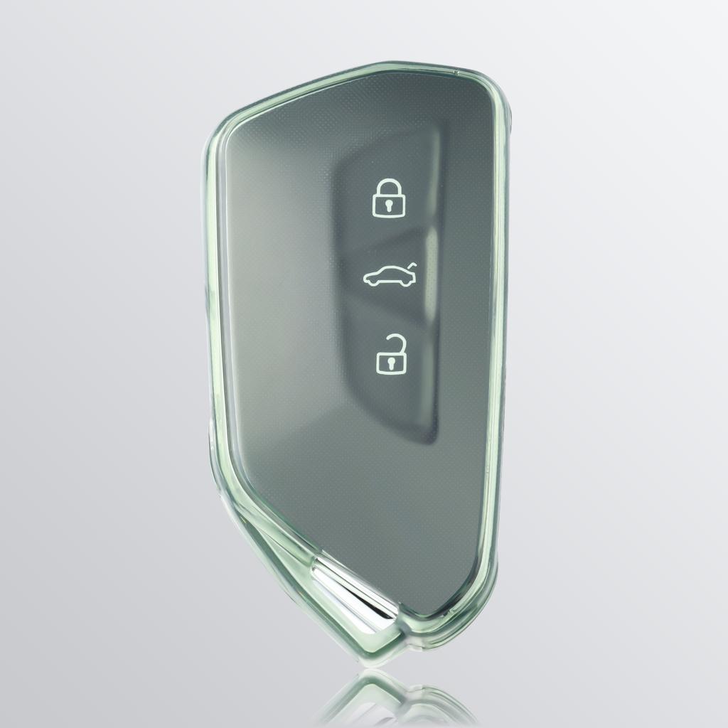 For VW Volkswagen Golf 8  ID.3 ID.4 Skoda Octavia A8 MK4 MK8 2022 2021 GTI R TPU Transparent Car Key Fob Case Cover Accessories