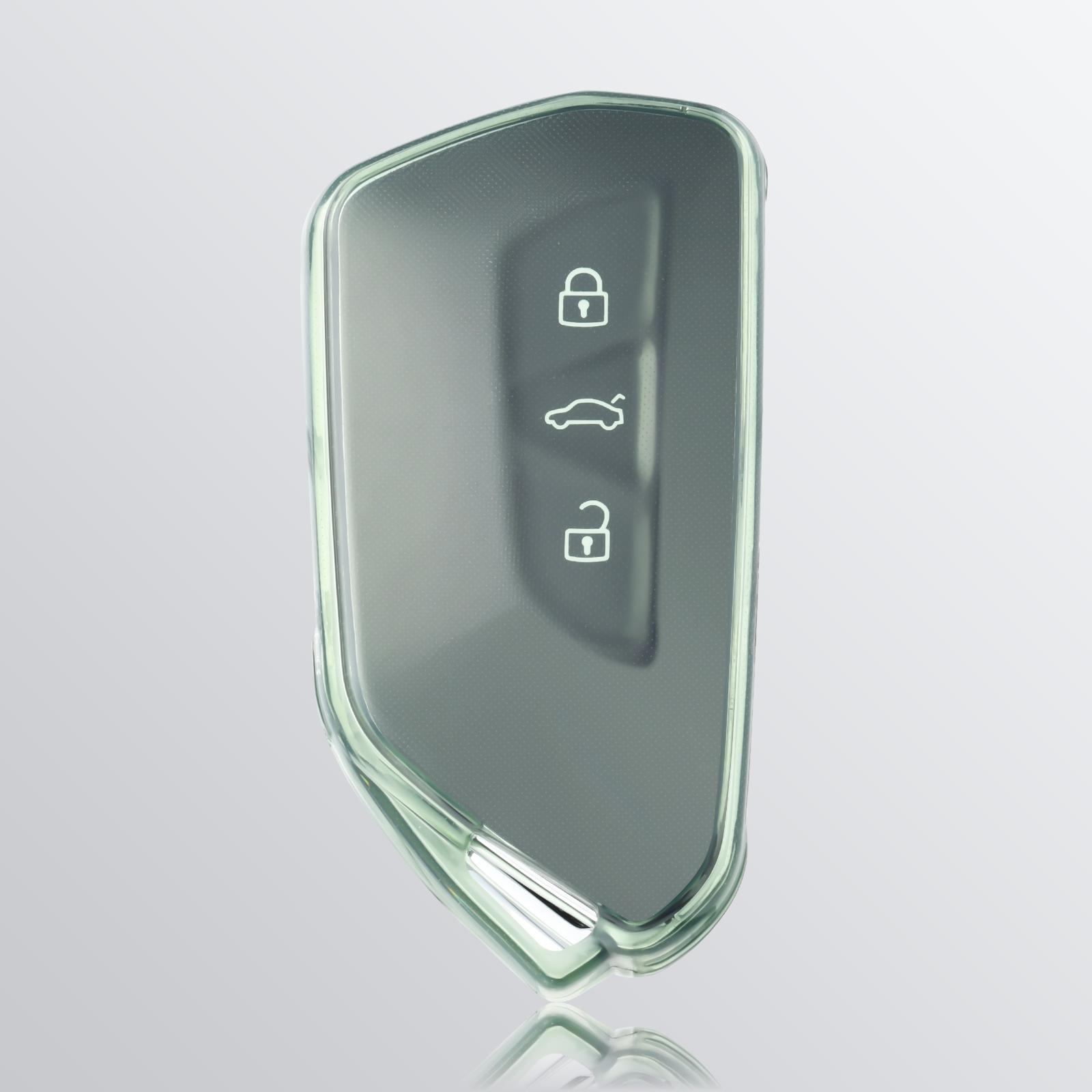 

For VW Volkswagen Golf 8 ID.3 ID.4 Skoda Octavia A8 MK4 MK8 2022 2021 GTI R TPU Transparent Car Key Fob Case Cover Accessories зелёный