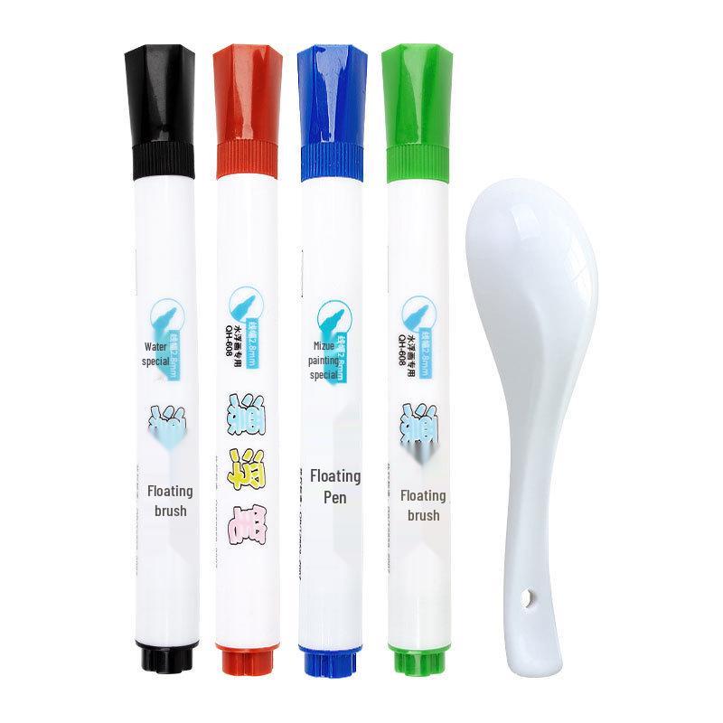 Water-Based Colorful Whiteboard Marker & Magic Floating Paintbrush for Kids - Erasable and Easy To Use