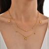 Stainless Steel Double Layer Stacked Necklace for Women,Gold Color Butterfly Bead Chain Necklaces,Trendy Jewelry Gift