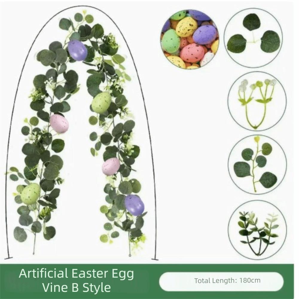 Green Leaf Easter Eggs Tactile Soft Rubber Simulation Flowers Simulated Easter Eggs Colorful Egg Artificial Eucalyptus