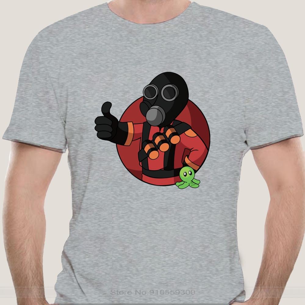 Unique Red Pyro Team Fortress Tshirts For Unisex Cotton T Shirts Tf2 Engineer Game Soldier Short Sleeve Tee Shirt Summer