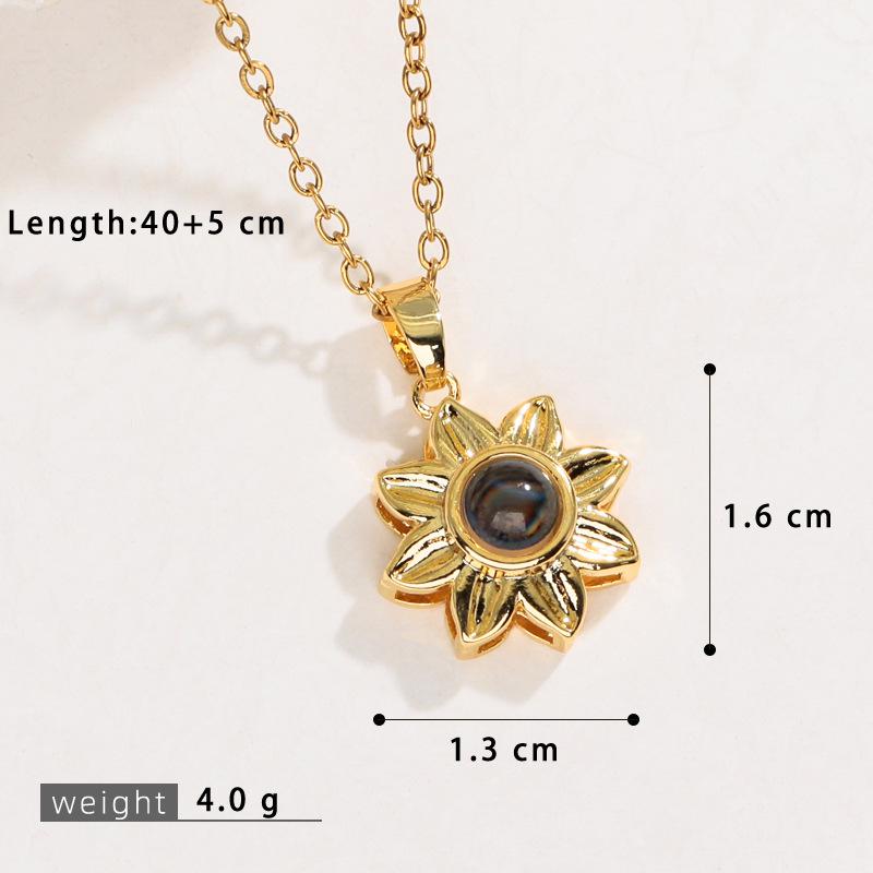 Sunflower Gold-Plated Projection Necklace for Women