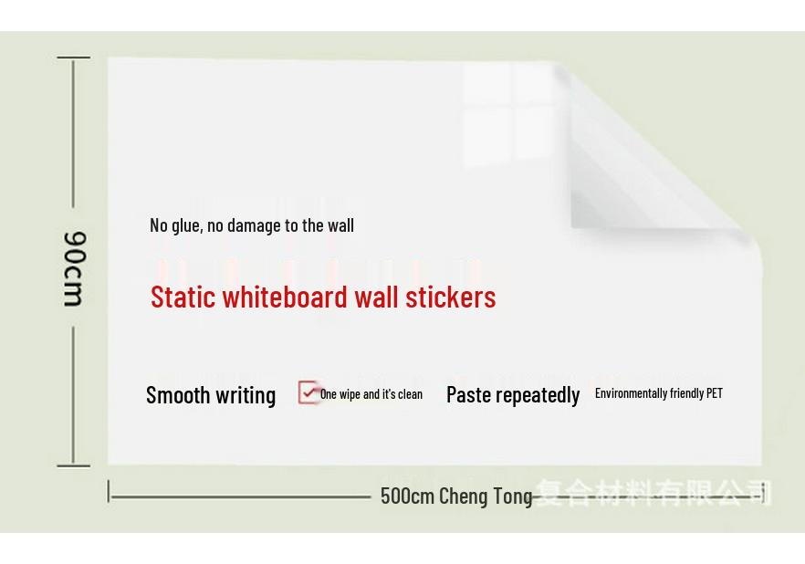 Removable Static Whiteboard Sticker: No Wall Damage, Easy Graffiti/Writing/Wiping, Anti-Stain for Kids' Rooms