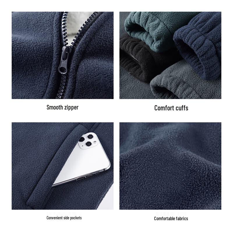 ROMON Men's Autumn Winter Warm Fleece Jacket
