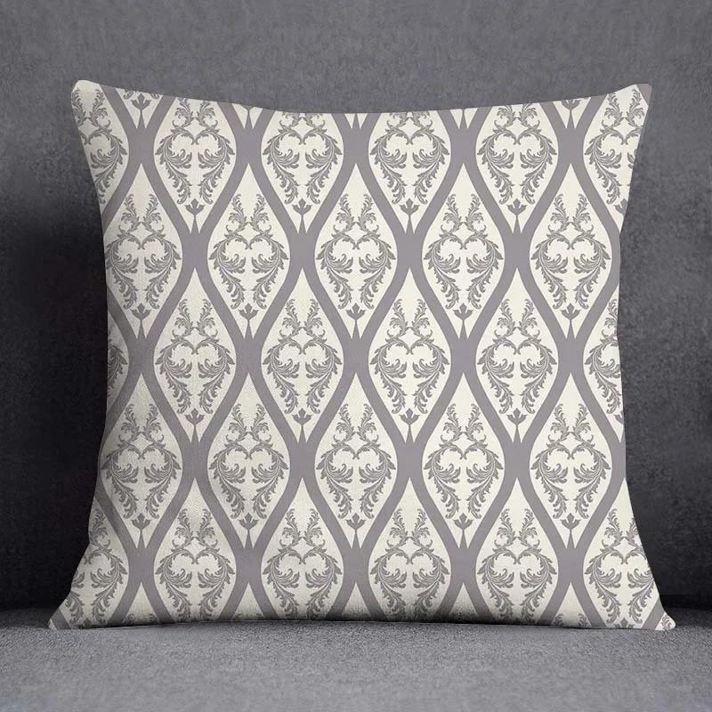 Federa Decorativa Quadrata con Motivo Geometrico Floreale Nordico Copricuscino per Casa Ufficio