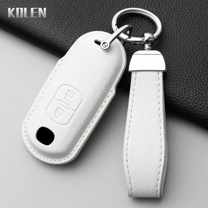 Leather Car Key Case Cover Shell For Mazda 2 3 6 Atenza Axela Demio Cx-5 Cx5 Cx-3 Cx3 Cx7 Cx-7 Cx-9 Cx9 Mx5 2 3 Buttons Keychain