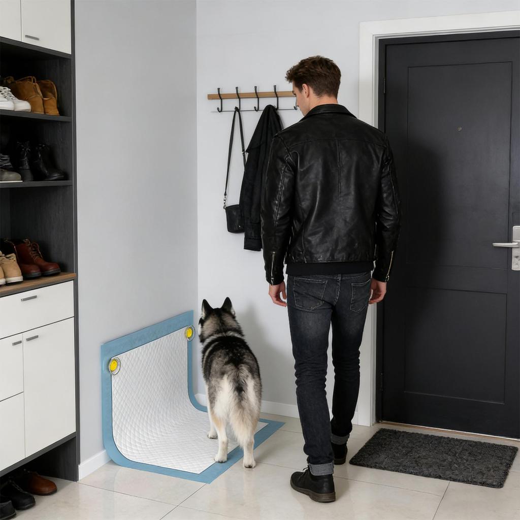 Dog Pee Pad Holder 2-Piece Anti-Slip Reusable Adhesive Pet Pee Pad Holder For Leg Lifting Puppy Canine Urine Marking Indoor