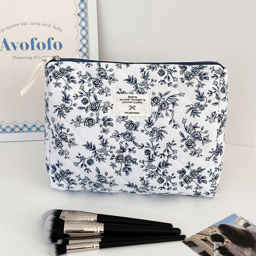 Airfriend Flower Makeup Bag Large Cosmetic Organizer Bag Woman Travel Toiletry Set Of Cosmetic Bags 3 Pcs Quilted Makeup Bag