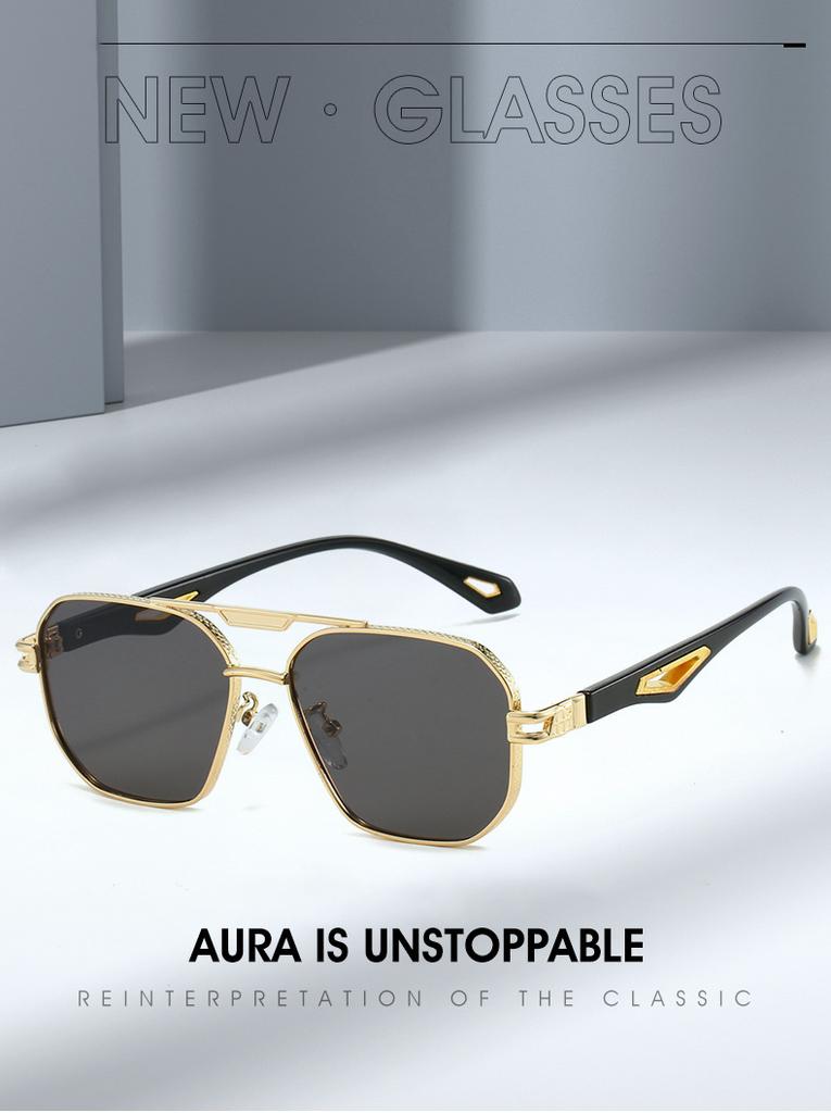 Vintage Square Sunglasses Men Gradient Multi-color Casual Shades Women Trendy Double Bridge Luxury Design Sun Glasses