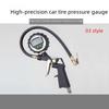 Black Reinforced Mechanical Tire Pressure Gauge with Oil-Immersed Pointer