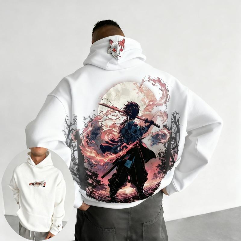 Felpa con cappuccio da uomo Demon Slayer Kamado Tanjirou Anime Primavera Autunno Inverno Ragazzo Calda Manica Lunga