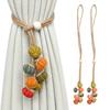Halloween Pumpkin Curtain Tieback Farmhouse Adjustable Strap Fruit Vegetable Decorative Drape Window Curtain Holder Holdbacks Curtain Accessories
