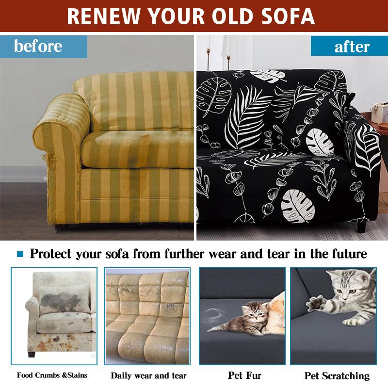 Printed Sofa Slipcover Stretch Sofa Covers For Living Room Pets Kids Chair Couch Cover I Shape Corner Sofa Anti-Cat Scratch