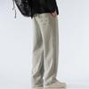 Men's Fleece-Lined Wide-Leg Casual Sweatpants for Autumn and Winter