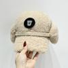 Imitation Lamb Wool Baseball Cap Girls Winter Thickened Warm Ear Protection Hat Versatile Letter Soft Plush Caps Solid Color