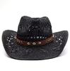 Vintage Sommer Strand Böhmischer Strohhut Muschel Damen Herren Western Cowboy Hüte Holzperlen Hohl Sonnenschutz Urlaubskappe