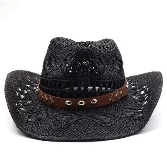Vintage Sommer Strand Böhmischer Strohhut Muschel Damen Herren Western Cowboy Hüte Holzperlen Hohl Sonnenschutz Urlaubskappe