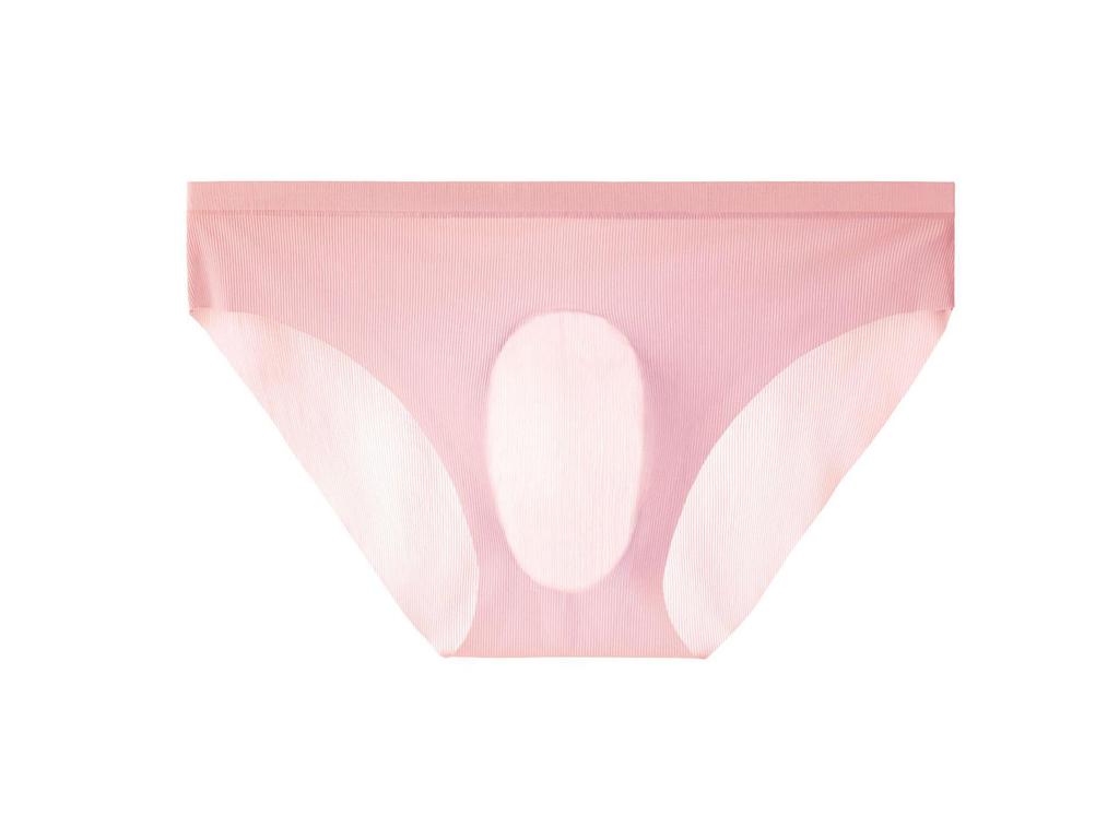 New 3D Convex Threaded Ice Silk Men's Transparent Briefs - Sexy and Trendy One-Piece Design