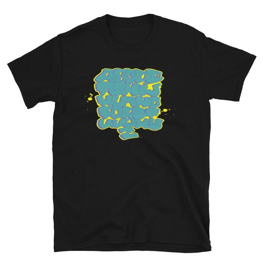 OLD SCHOOL 90s GRAFFITI ALPHABET KLOVEWON SPRAY ART Short-Sleeve Unisex T shirt L