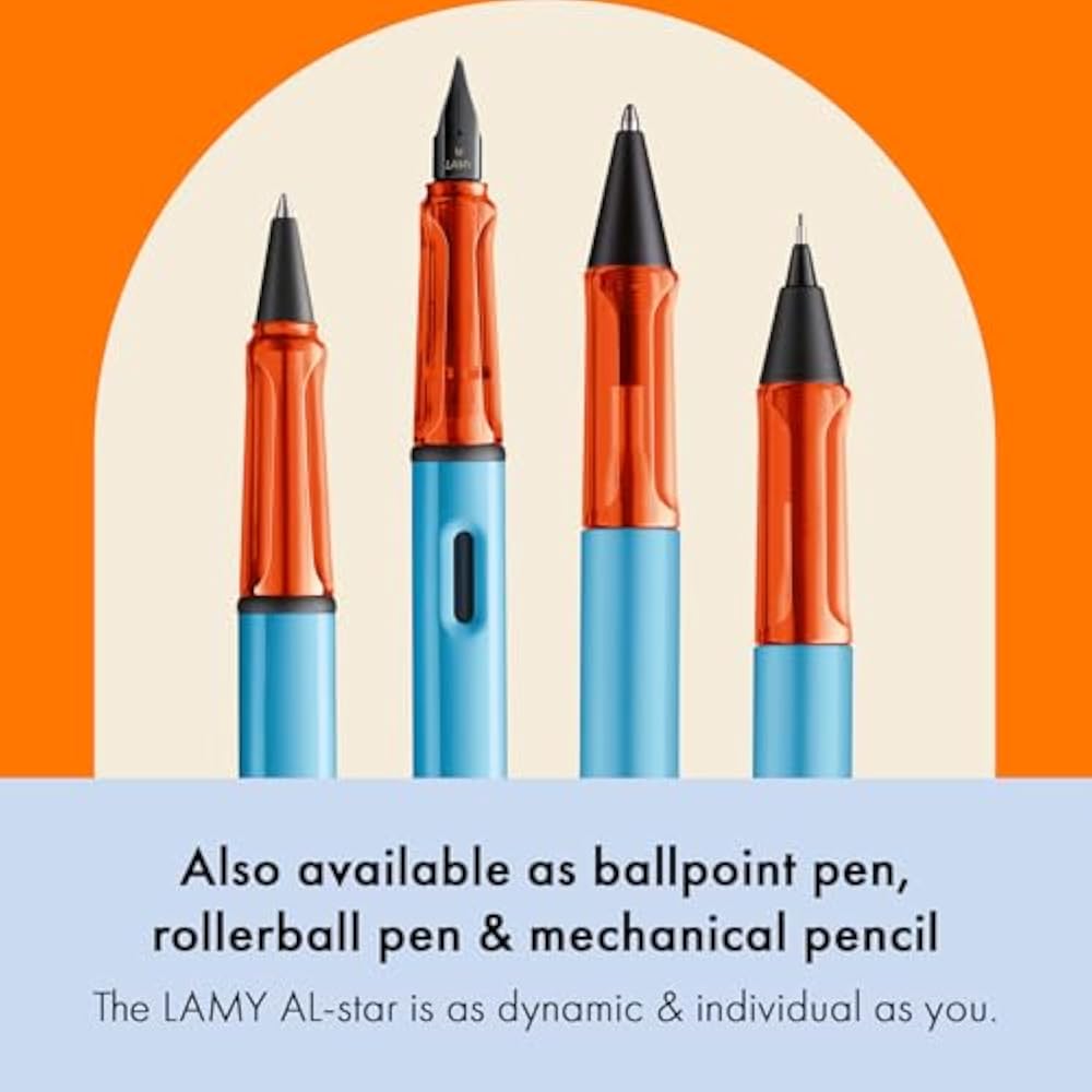 Lamy Al-Star Denim Fountain Pen - Ergonomic Grip & Polished Steel Line Width M - Lightweight Alum...