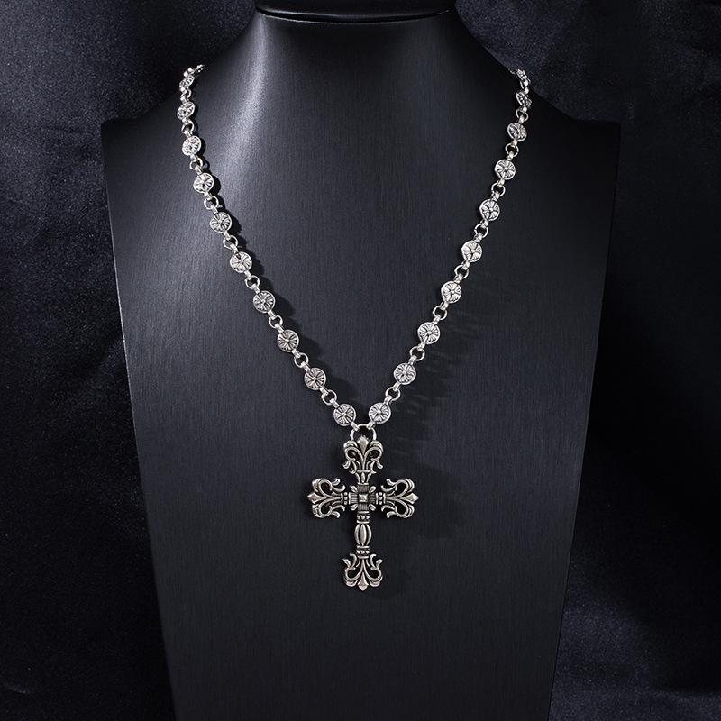 Fashion Nightclub Hipster Cross Necklace Retro Fashion Trend Personalized Sweater Chain Men'S And Women'S Trendy Cool Accessories