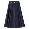 Simple High-Waisted Mid-Length Denim Skirt - 2026 Early Spring Collection, Comfortable, Loose, and Slimming Fit.