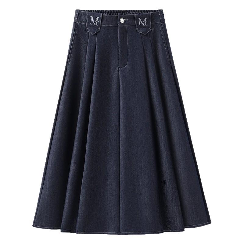 Simple High-Waisted Mid-Length Denim Skirt - 2026 Early Spring Collection, Comfortable, Loose, and Slimming Fit.