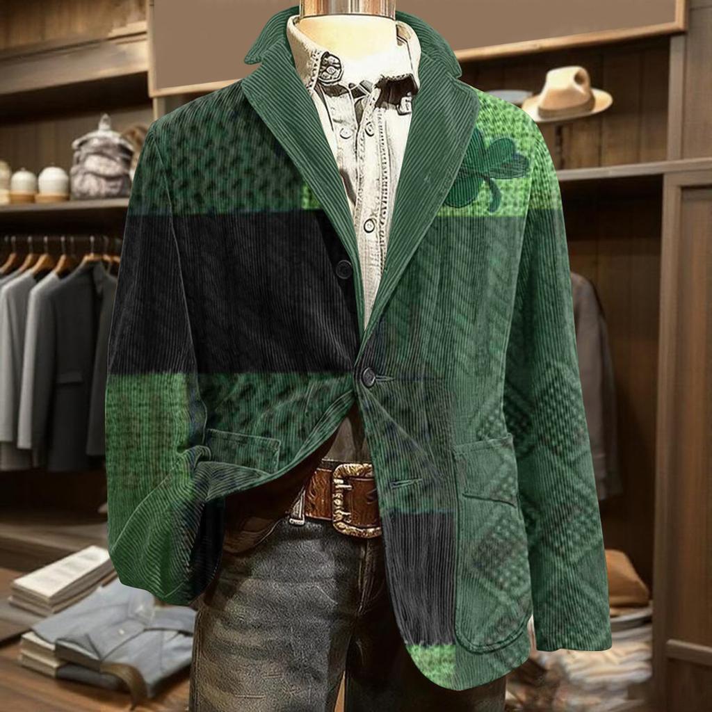 Herren Druck Kord Warm Taschen Anzugjacke Cardigan Herren Freizeitanzug