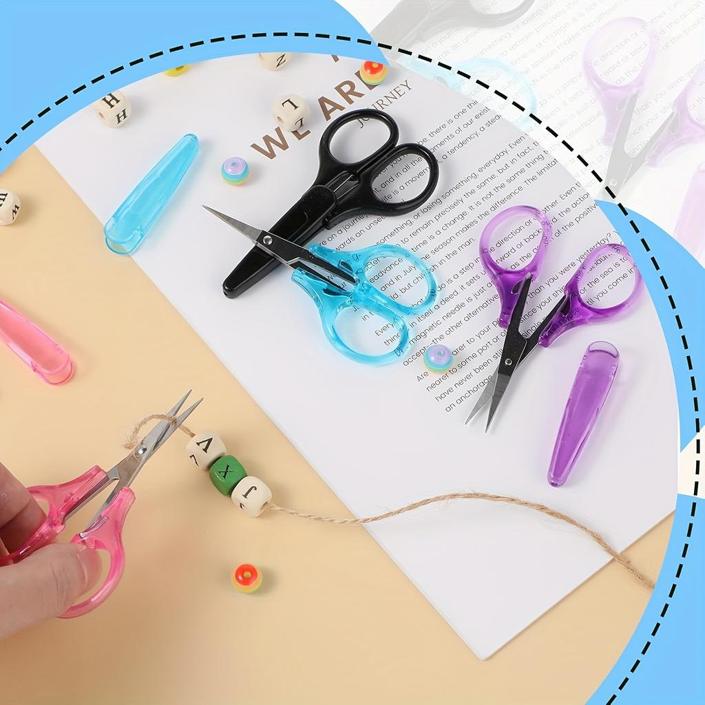 4pcs Mini Embroidery Scissors With Protective Covers Stainless Sewing Shears In Cutting Of Threads And Fabrics Sewing Supplies