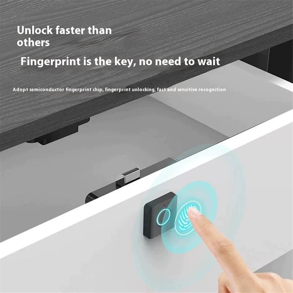 2025+ Compact ABS Fingerprint Drawer Lock Smart Biometric Security for Cabinets Shoe Lockers File Cabinets Easy to Install