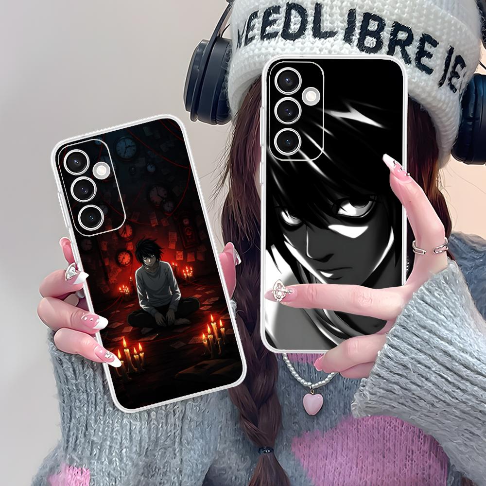 Death Note L Lawliet Mobile Phone Case for Samsung Galaxy S25 S24 S23 S22 S21Plus FE Ultra Clear Colorful Cover Cover Pretty