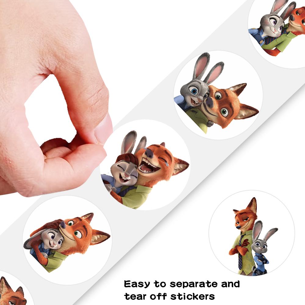 500pcs/Roll New Movie Zootopia 2 Cartoon Sealing Sticker DIY PVC Laptop Decals Decoration Stiker Reward Gift Toys