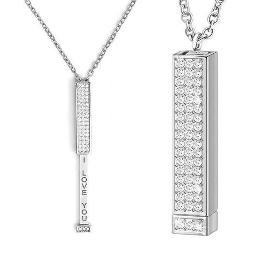 Ich Liebe Dich Versteckte Botschaft Halskette Versteckte Geheime Botschaft Schieber Halskette Verstellbare Länge Einziehbare Stange Halskette