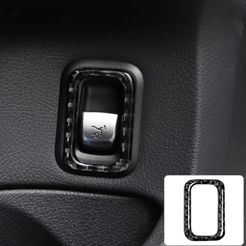 Car Accessories Door Trunk Switch Button Frame Decoration Carbon Fiber Sticker For Mercedes Benz C Class W205 GLC X253 2015-