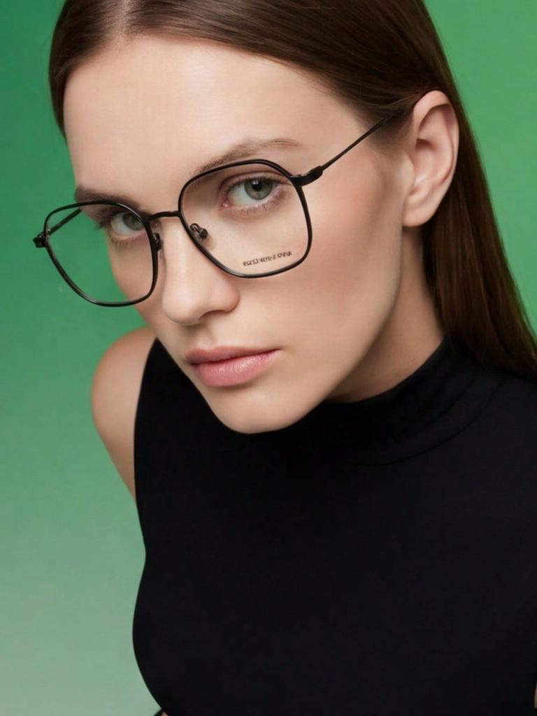 Balenciaga BB0198O 001 54 Hexagonal Eyeglasses Frame