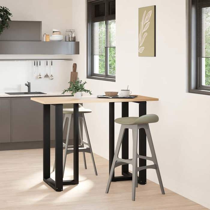 VidaXL Pieds de table de bar en forme de T, 2 pièces, noir, 60 x 35 x (100-101) cm, acier 4013092