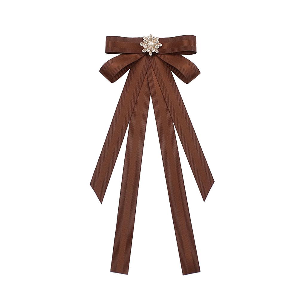 Coffee Brown Necktie Fashion School Uniform Bow Tie Solid Color Necktie for Women's Shirts