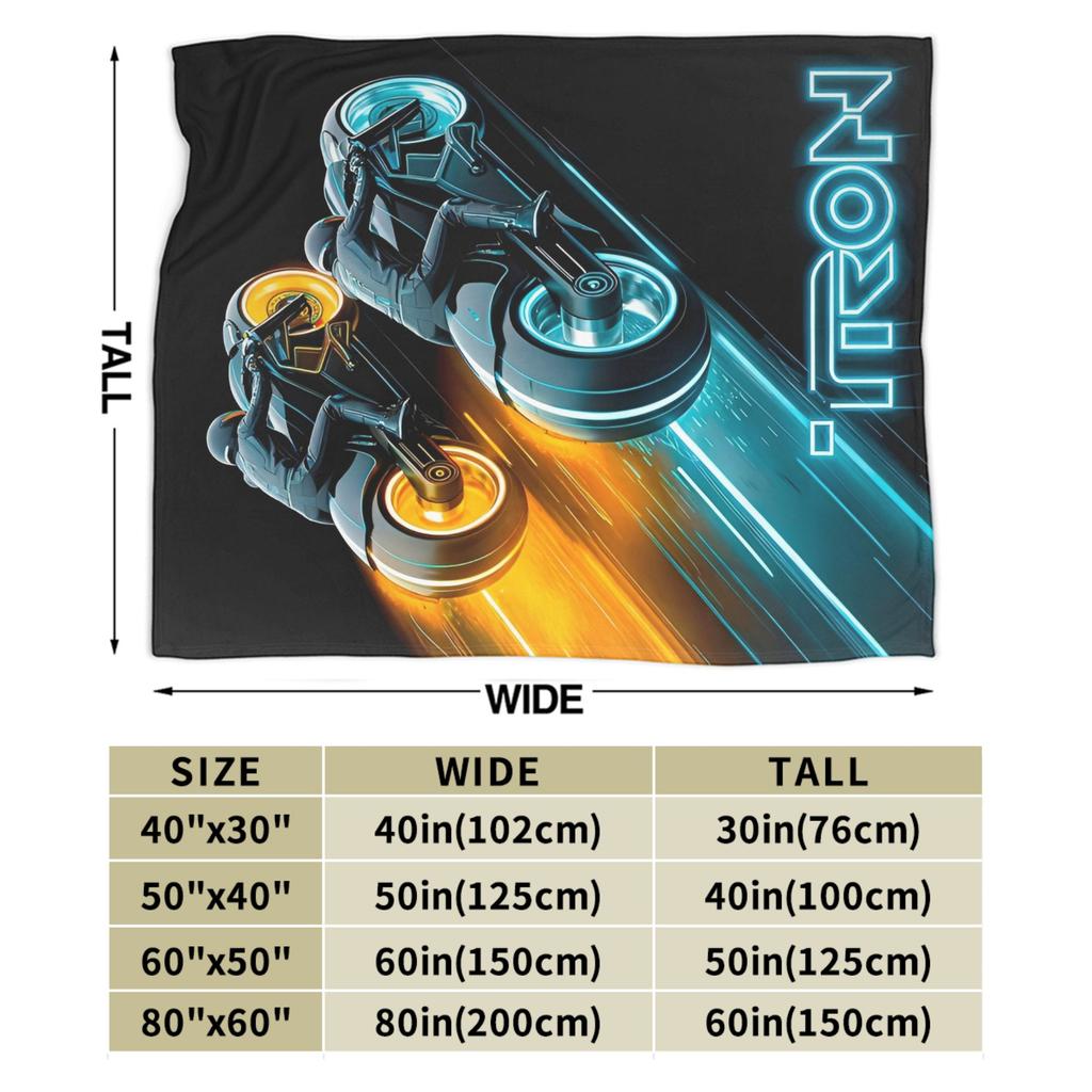 TRON Ares Lightcycle Dillinger Systems Blanket Fleece Printed MCP Movie Multi-function Warm Throw Blankets for Bedspread