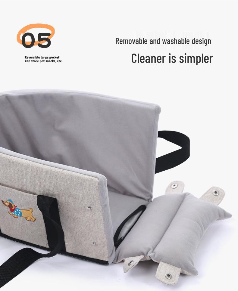 Compact Pet Car Console Bed for Small Dogs and Cats