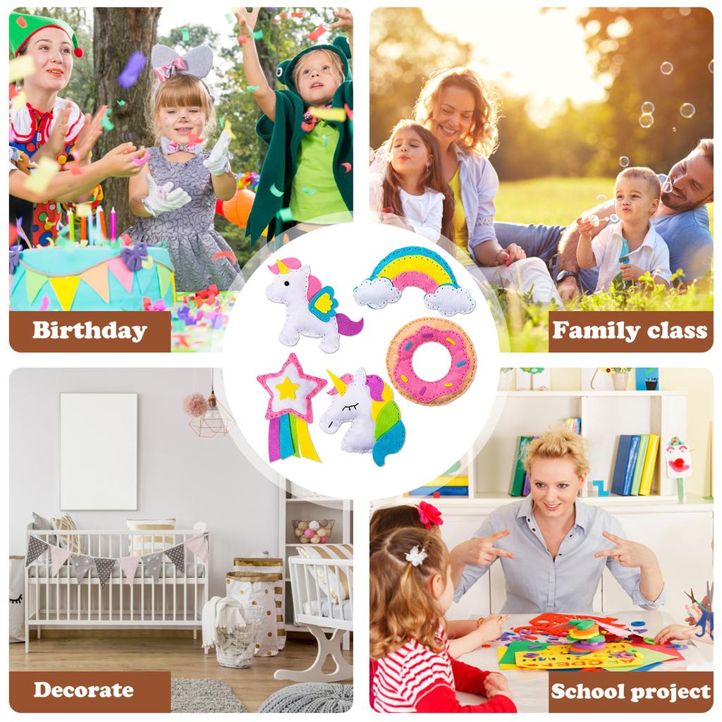 Cute Cartoon Felt Sewing Craft Kit for Kids Gift- Interactive DIY Art Educational Toys Beginner Friendly Complete Craft Supplies