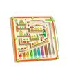Montessori Magnetic Color Number Mushroom House Maze Wooden Toys For Toddler Toys Children Maze Walking Ball Early Learning Sets
