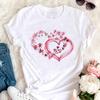 Women Graphic Tees Kawaii Printing Fashion White Cloth Casual 90S Creative Short Sleeve Tshirts Summer Basic Female Trend Style