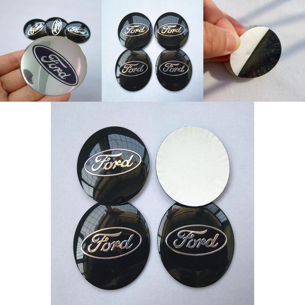 Stilvoll 4 Stück 56mm Auto Auto Radnabenkappe Emblem Aufkleber Für Ford Schwarz und Blau